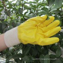 Nitrile Dipped Gloves Labor Protective Safety Work Glove Yellow